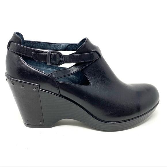 Dansko Franka Leather Crisscross Strap Wedge Clogs 38 - Picture 4 of 9